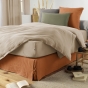 Cache-sommier 140 x 190 cm Double Gaze de Coton GAÏA Abricot – Qualité Haut de Gamme