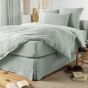 Cache-sommier 160 x 200 cm Double Gaze de Coton GAÏA Eucalyptus – Qualité Haut de Gamme