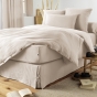 Cache-sommier 160 x 200 cm Double Gaze de Coton GAÏA Pampa – Qualité Haut de Gamme