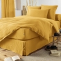 Cache-sommier 140 x 190 cm Double Gaze de Coton GAÏA Safran – Qualité Haut de Gamme