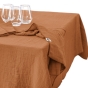 Nappe rectangle 150 x 250 cm + 6 serviettes de table – Double gaze de coton GAÏA Abricot