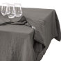 Nappe rectangle 150 x 250 cm + 6 serviettes de table – Double gaze de coton GAÏA Granit