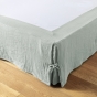 Cache-sommier 160 x 200 cm Double Gaze de Coton GAÏA Eucalyptus – Qualité Haut de Gamme