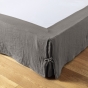 Cache-sommier 140 x 190 cm Double Gaze de Coton GAÏA Anthracite – Qualité Haut de Gamme
