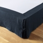 Cache-sommier 140 x 190 cm Double Gaze de Coton GAÏA Marine – Qualité Haut de Gamme