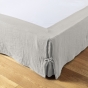 Cache-sommier 140 x 190 cm Double Gaze de Coton GAÏA Gris clair – Qualité Haut de Gamme