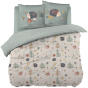 Parure de lit réversible POLISSON 240 x 220 cm + 2 taies 100% coton 57 fils