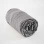 Ensemble de lit drap housse 140 x 190 cm Satin de bambou 120 fils SALOMÉ Granit 2 taies 60 x 60 cm