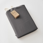 Ensemble de lit drap housse 140 x 190 cm Satin de bambou 120 fils SALOMÉ Granit 2 taies 60 x 60 cm