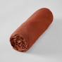 Parure Drap Housse 140 x 190 cm + 2 Taies 60x60 cm 100% Lin Français - Paprika