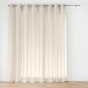Lot de 2 Voilage à œillets grande largeur 300 x 240 cm voile tissé Carlin Beige