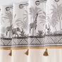 Rideau a oeillets 140 x 240 cm coton + haut imprimé Kenya lodge Naturel