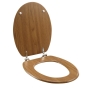 Abattant wc charnieres metal 37.5 x 46 cm mdf effet bois strata Chene