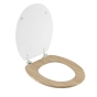 Abattant wc charnieres metal 37.5 x 46 cm mdf imprime+effet bois havane Sans