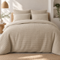 Housse de couette 260 x 240 cm 100% coton Nid d’abeille uni OLYA Ficelle
