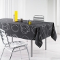 Nappe rectangle 150 x 300 cm polyester imprimé metallisé Bully Anthracite