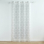 Voilage a oeillets 140 x 240 cm voile tissé appliqué Levita Blanc