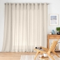 Lot de 2 Voilage à œillets pour baie vitrée 400 x 240 cm voile tissé Carlin Beige
