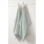 lot de 2 essuie-mains 50 x 70 cm gaze de coton unie gaïa eucalyptus
