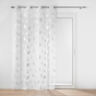 Voilage a oeillets 140 x 240 cm voile sablé  imprimé metallisé Edelia Argent