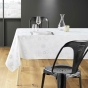 Nappe rectangle 150 x 300 cm polyester imprime metallise pampille Blanc/or