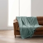 Plaid LILIA 180 x 220 cm – 100 % coton – Plaid à franges sauge
