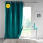 Lot de 2 Rideaux 100% occultant 135 x 260 cm en velours Velounight Emeraude