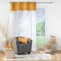 Voilage a oeillets 140 x 240 cm voile sablé + haut velours Evie Ocre