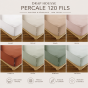Drap-Housse 140 x 190 cm Percale de Coton 120 Fils Unie PERRINE – Blush