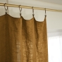 Rideau Ajustable + 8 Anneaux Pince – Lin Lavé Français Luxe Soline – 140 x 270 cm – Caramel