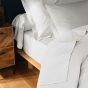 Drap housse 2 personnes 180 x 200 cm uni 57 fils lina Blanc