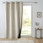 Rideau Isolant Thermique à Œillets 140 x 260 cm – Velours Relief – Polarchic Sable