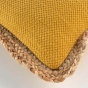 Coussin déhousssable passepoil 30 x 50 cm polycoton +jute Akina Ocre