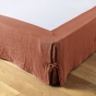 Cache-sommier gaze de coton 140 x 190 cm Gaia terracotta