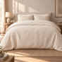 Housse de couette 260 x 240 cm 100% coton Nid d’abeille uni OLYA Pampa