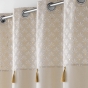 Lot de 2 rideaux tamisant en coton 140 x 240 cm + pompons Rafina Or
