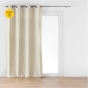 Lot de 2 Rideaux a oeillets 140 x 260 cm velours jacquard Mika Beige