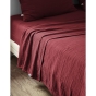 Drap plat 270 x 300 cm Double gaze de coton luxe Gaïa Lie de vin