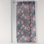 Voilage a oeillets 140 x 240 cm voile sable imprime flower life Petrole
