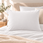 Taie d’oreiller volant plat 50 x 70 cm 100% coton Percale unie PERRINE Blanc