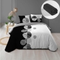 Pack parure de couette 220 x 240 cm Stormi + drap housse (140) Noir