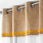 Lot de 2 Voilages a oeillets 140 x 240 cm voile sablé + jute Malory Jaune