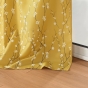 Rideau a oeillets 140 x 260 cm polyester imprime appliqué Sakura Jaune