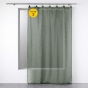Lot de 2 Voilages à anneaux 140 x 240 cm voile tissé Linka Kaki