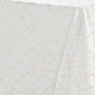 Nappe rectangle 140 x 240 cm microfibre imprimee metallisee mikado Blanc/or