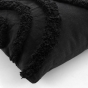 Coussin dehoussable 40 x 40 cm polycoton tufte Zita Noir