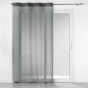 Voilage à oeillets 140 x 240 cm voile sablé + bande velours cotelé Casual Gris