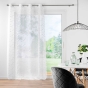 Panneau a oeillets 140 x 240 cm voile sable brode metallise edna Blanc