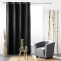 Rideau a oeillets 135 x 240 cm occultant tisse tramina Noir