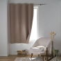Rideau a oeillets 135 x 180 cm 100% occultant/chambray uni Occultiss Noisette